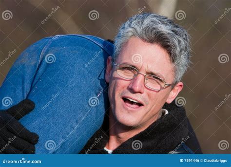 Man Carrying Girl Over His Shoulders Stock Photo Image Of People