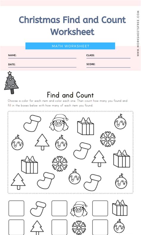 Christmas Find And Count Worksheet Worksheets Free