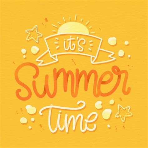 Summer Lettering Concept Free Vector