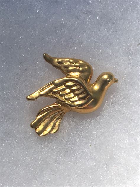 Miniature Golden Dove Lapel Pin Etsy