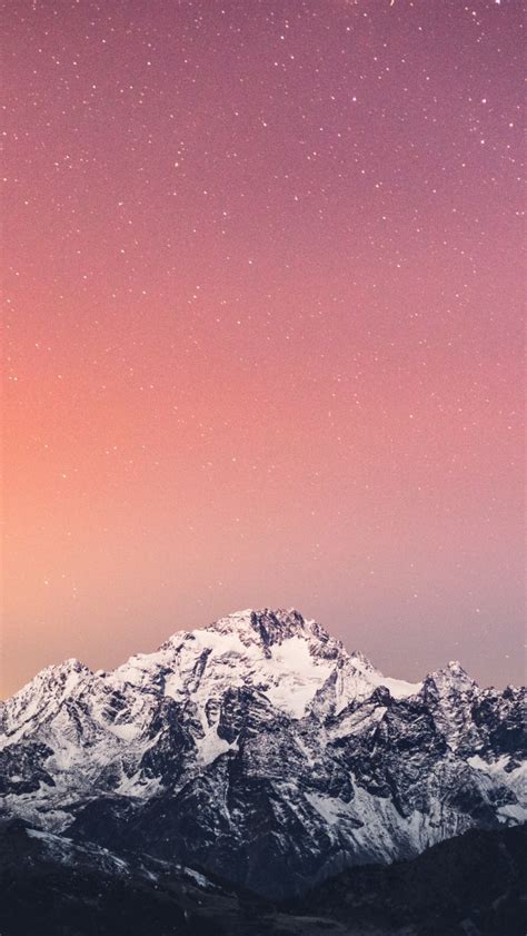 Alps Mountains Wallpaper 4k Mountain Range Italy Pink Sky Starry