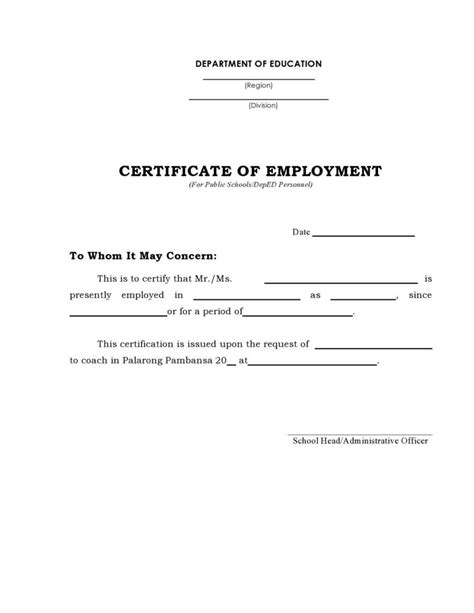 40 Best Certificate Of Employment Samples Free Templatelab