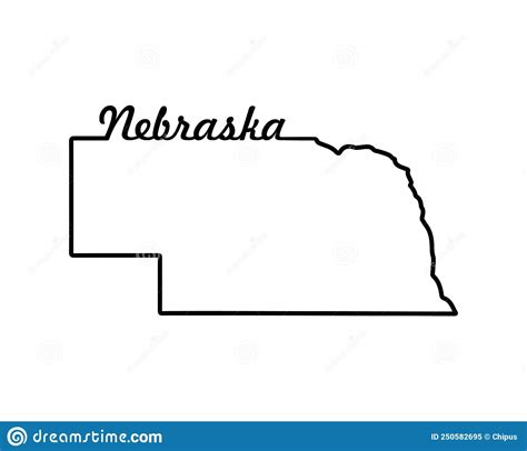 Us State Map Nebraska Outline Symbol Vector Illustration Stock Vector