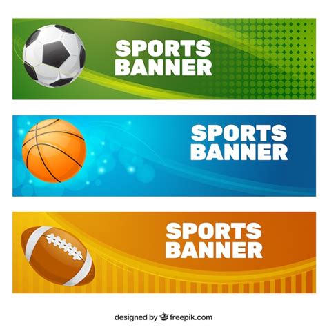 Sport Banner Collection Free Vector