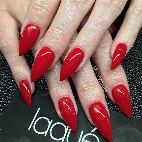 Classic Red Stiletto Nails For Valentines Day ️ Red Nails Nails