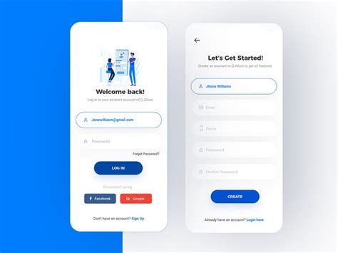 Ios And Android App Login Signup Screen App Interface Design Ios App