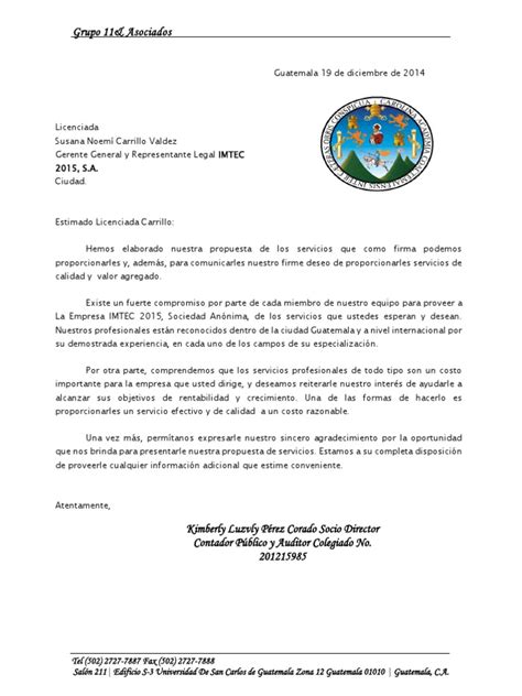 2 Ejemplo De Carta De Servicios Profesionales Auditoria Iiidocx