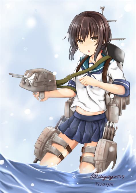 Achtergronden Anime Animemeisjes Kantai Collection Fubuki Kancolle Paardenstaart Brunette