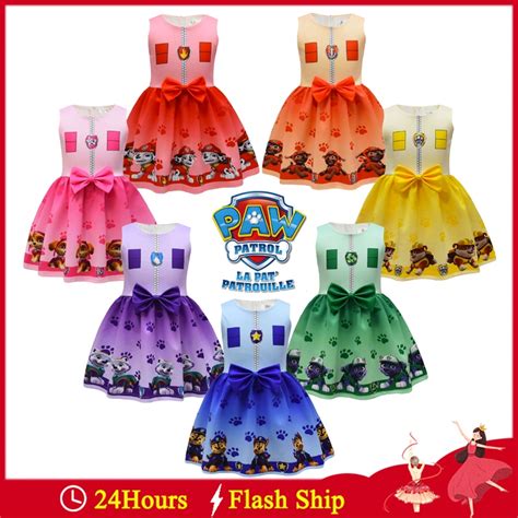 7 Colores PAW Patrol La Pat Patrouille Vestido Para Niños Niña Sin