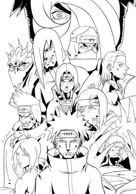 Desenhos De Akatsuki De Anime Naruto Para Colorir E Imprimir