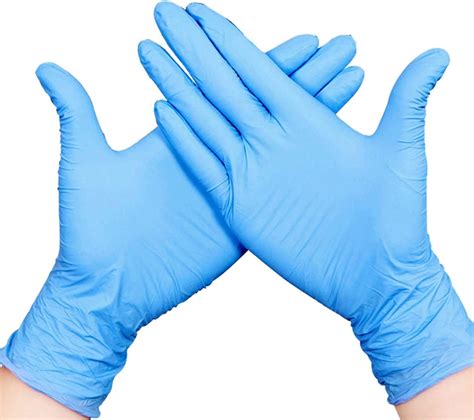 200pcs nitrilo guantes desechables l polvo guantes azul libres de látex dispensador pack cocina