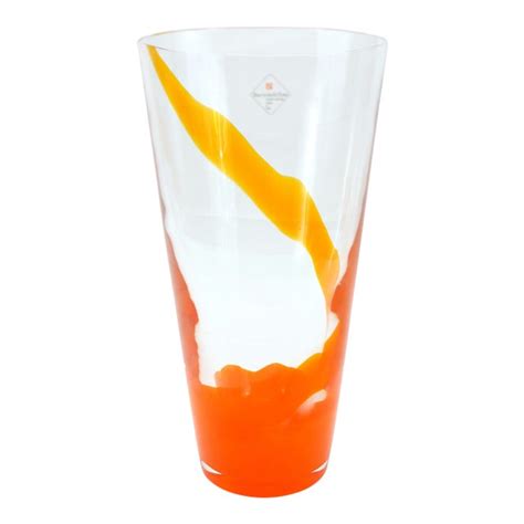 Barovier And Toso Orange Murano Glass Vase Chairish