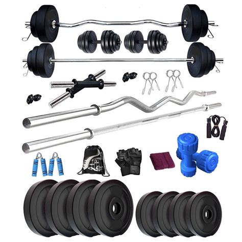 Bodyfit Bf 16kg Weight Plates Gym Set 5ft Rod3ft Rod2 Drods Home Gym