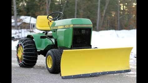 John Deere 400 Garden Tractor Snow Plowing Wet Snow 2018 Youtube