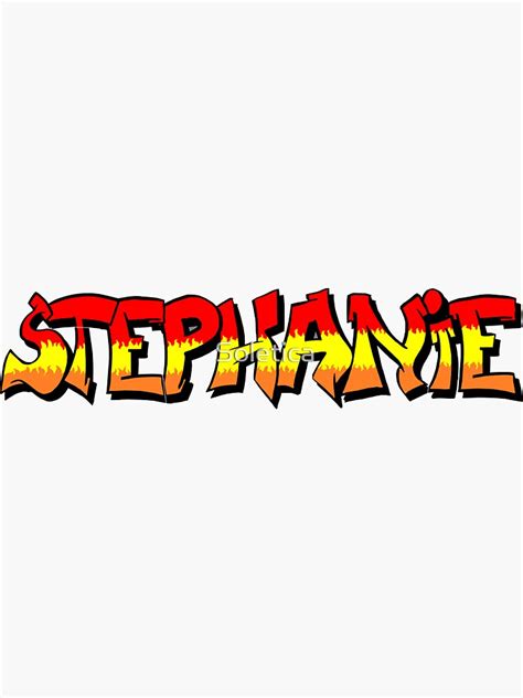 Stephanie Graffiti Name Red Yellow Gold Sticker By Soletica Redbubble