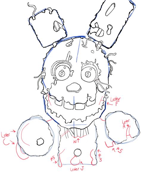 How To Draw Springtrap From Five Nights At Freddys 3 Step By Step