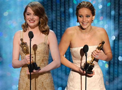 Emma Stone Jennifer Lawrence Oscars Win Pipoca Moderna