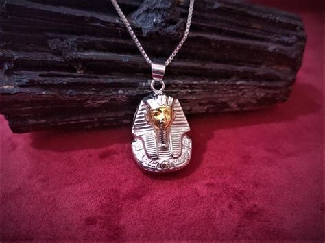 Sterling Silver Tutankhamun Necklace King Tut Pendant Etsy