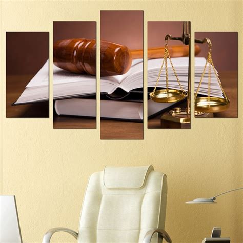 Office Wall Art Decoration Set Of 5 Pieces Law