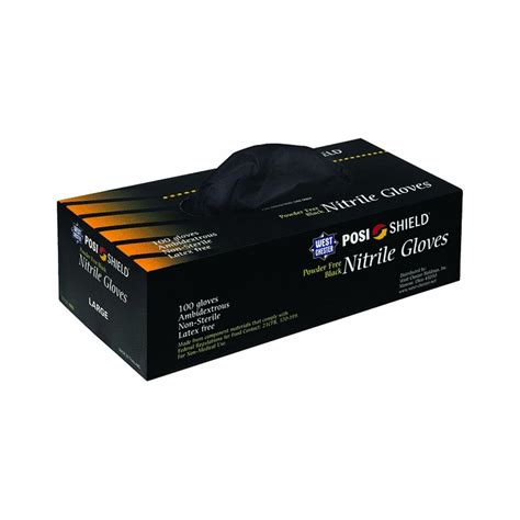 West Chester 2920l Nitrile Powder Free Disposable Gloves Large Black