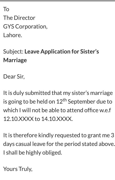 Formal invitations are formal and polite, pleasant and courteous. Leave Application For Office For Marriage - Letter