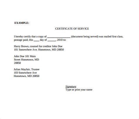 This certificate pdf template includes information of students such as name, email, phone, address and certificate type, the name of the person who issued this certificate, some explanations that. FREE 14+ Certificate of Service Templates in PDF | MS Word ...