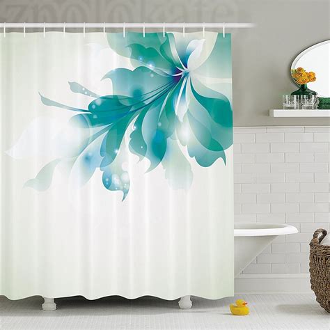 Abstract Decor Shower Curtain Big Single Beautiful Abstract Blue Ombre