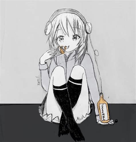 artstation anime girl eating ice cream [may 2 2019]