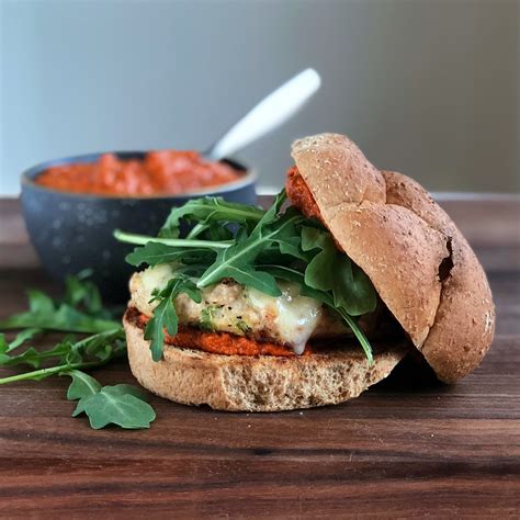 Turkey Burgers With Red Pepper Sun Dried Tomato Pesto Off Script