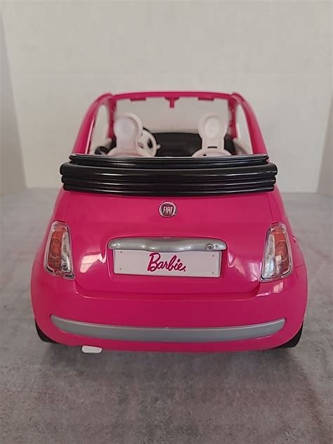 Mattel Barbie Fiat Car 2012 Pink Y6857 Working Doors White Interior Ebay