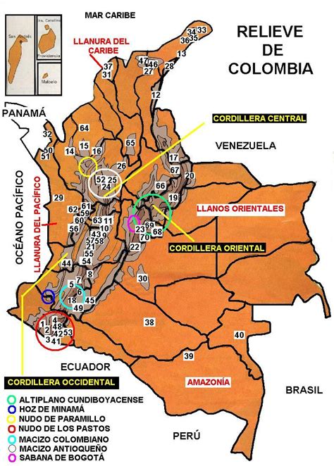 Mapa De Relieve De Colombia