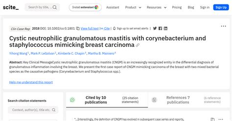 Cystic Neutrophilic Granulomatous Mastitis With Corynebacterium And