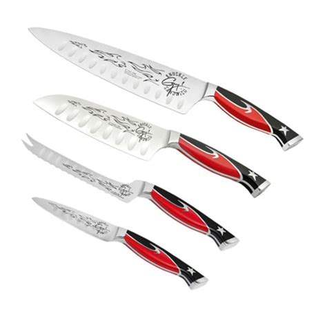 guy fieri 4 piece knuckle sandwich chef s knife set with bonus free shipping today overstock