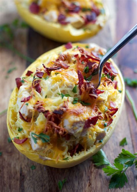 A healthy, comforting, low carb meal! Chicken Bacon Ranch Spaghetti Squash | Ebannon | Copy Me That