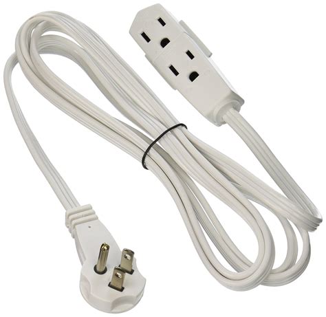 Slimline 2241 Flat Plug Extension Cord 3 Wire White 8 Foot Ebay