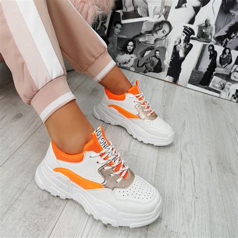 NEW WOMENS LADIES CHUNKY TRAINERS PLATFORM FASHION SNEAKERS LACE UP ...