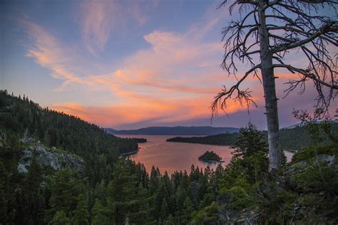 Lake Lakes Lake Tahoe 1080p Earth Emerald Bay Mountain Sunset