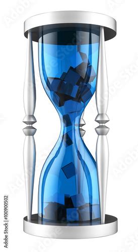 Blue Hourglass With Cubes Inside Stock Photo And Royalty Free Images
