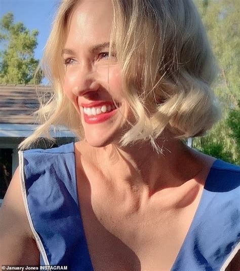 January Jones Flaunts Her Cleavage And Flat Stomach In Retro Style