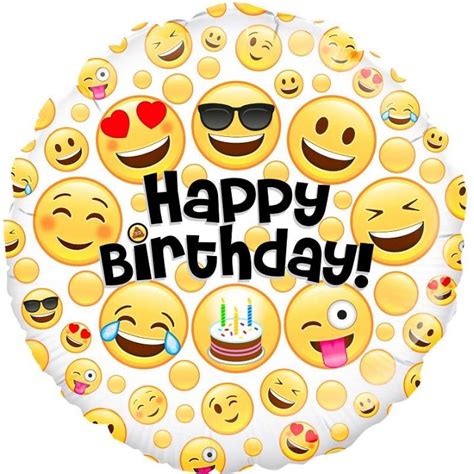Happy Birthday Emoji Foil Balloon Party Save Smile