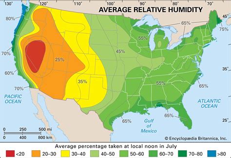 Average Humidity Map Usa St Louis Zip Code Map
