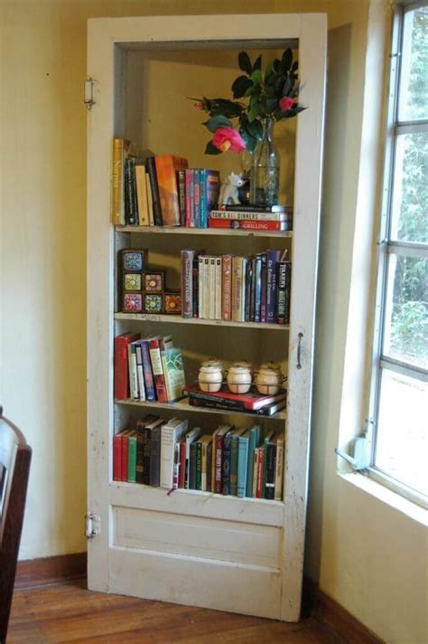 Book Shelves From Door And Reclaimed Wood — Homebnc