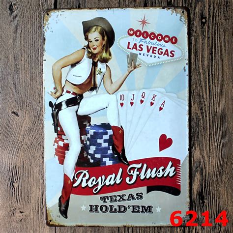 30x20cm Pin Up Las Vegas Vintage Home Decor Tin Sign For Wall Decor