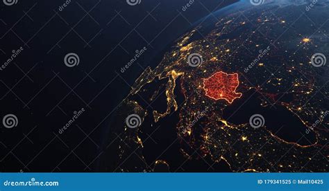 Earth Globe Romania Map Red Highlight Planet Earth In Space