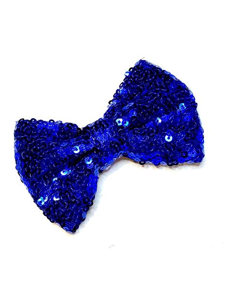 Royal Blue Fabric Sequin Bow Ties Sequined Applique Etsy In