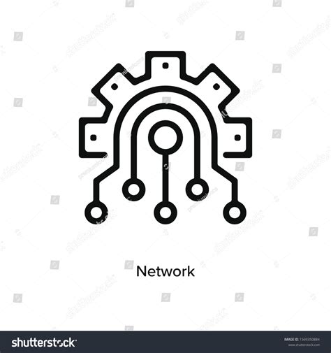 Network Engineering Icon Vector Illustration Black Stock Vector