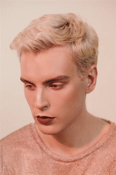 Sensual Gay Man With Beautiful Makeup By Stocksy Contributor Sergey