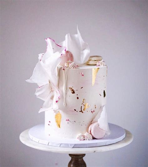 Modern Pink White And Gold Buttercream Baby Shower Cake Modern