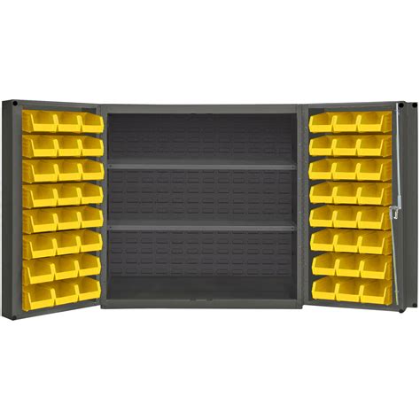 Durham Mfg 36 X 24 X 36 2 Shelf Storage Cabinet With 48 Yellow Bins