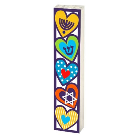 Dorit Judaica Multi Colored Designs Mezuzah Case With Shin